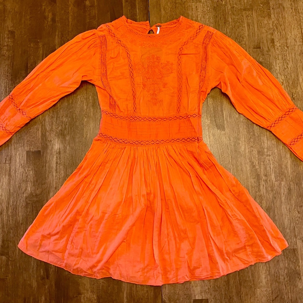 Free People embroidered cotton statement dress